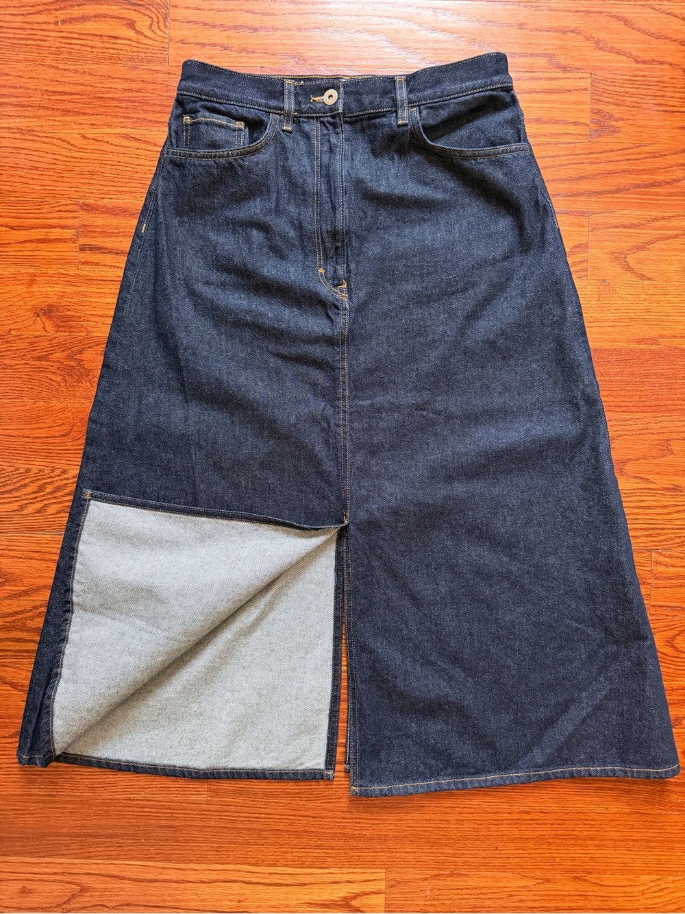COS A-line Denim Midi Skirt in indigo / Size Eur 42 or 8-10 - Picture 2 of 5